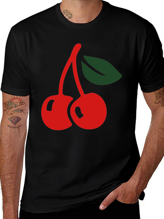 Cherry Graphic Black T-Shirt