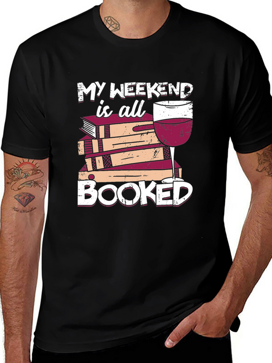 Booked Weekend T-Shirt - Wine & Books Tee