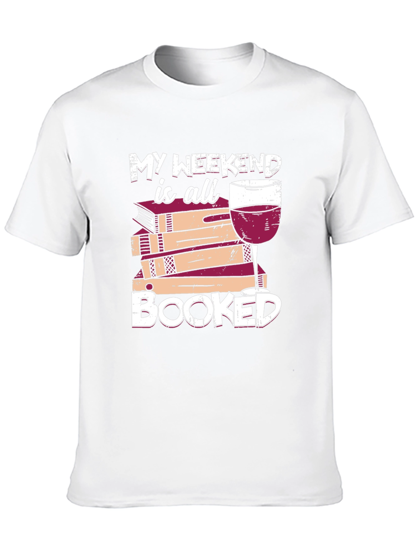 Booked Weekend T-Shirt - Wine & Books Tee