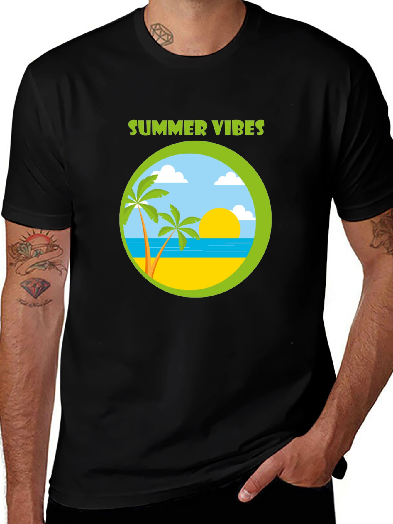 Summer Vibes Graphic T-Shirt - Beach Design