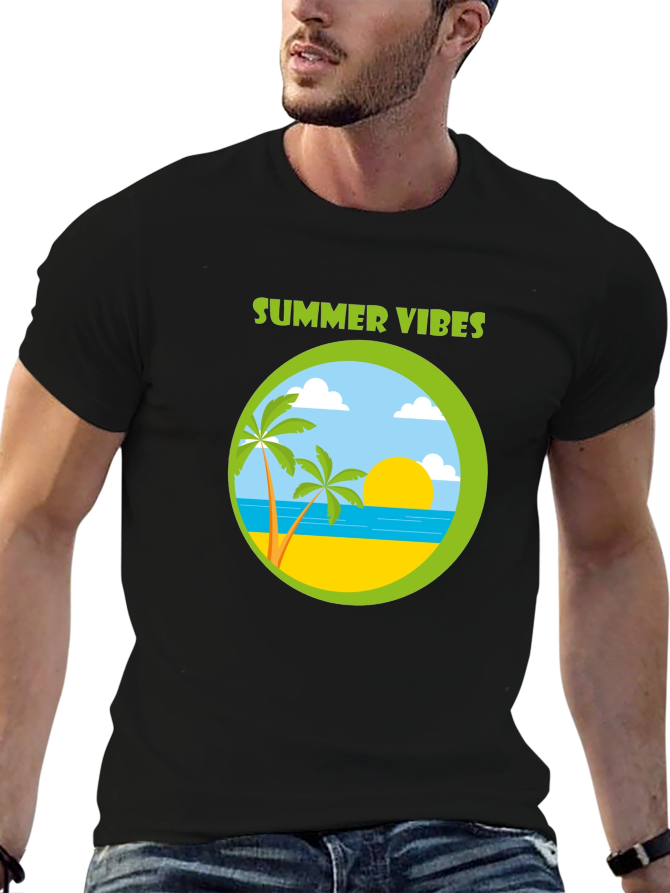 Summer Vibes Graphic T-Shirt - Beach Design