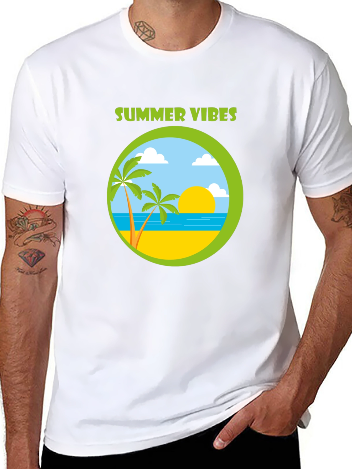 Summer Vibes Graphic T-Shirt - Beach Design
