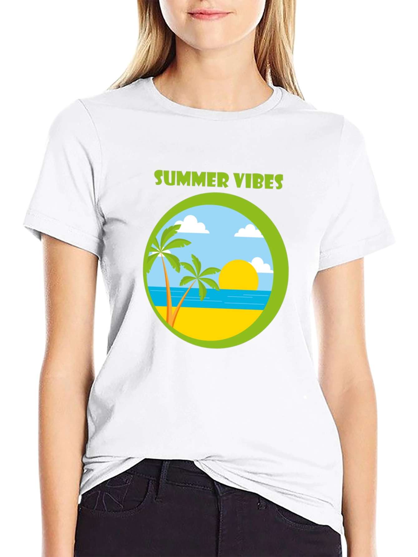Summer Vibes Graphic T-Shirt - Beach Design