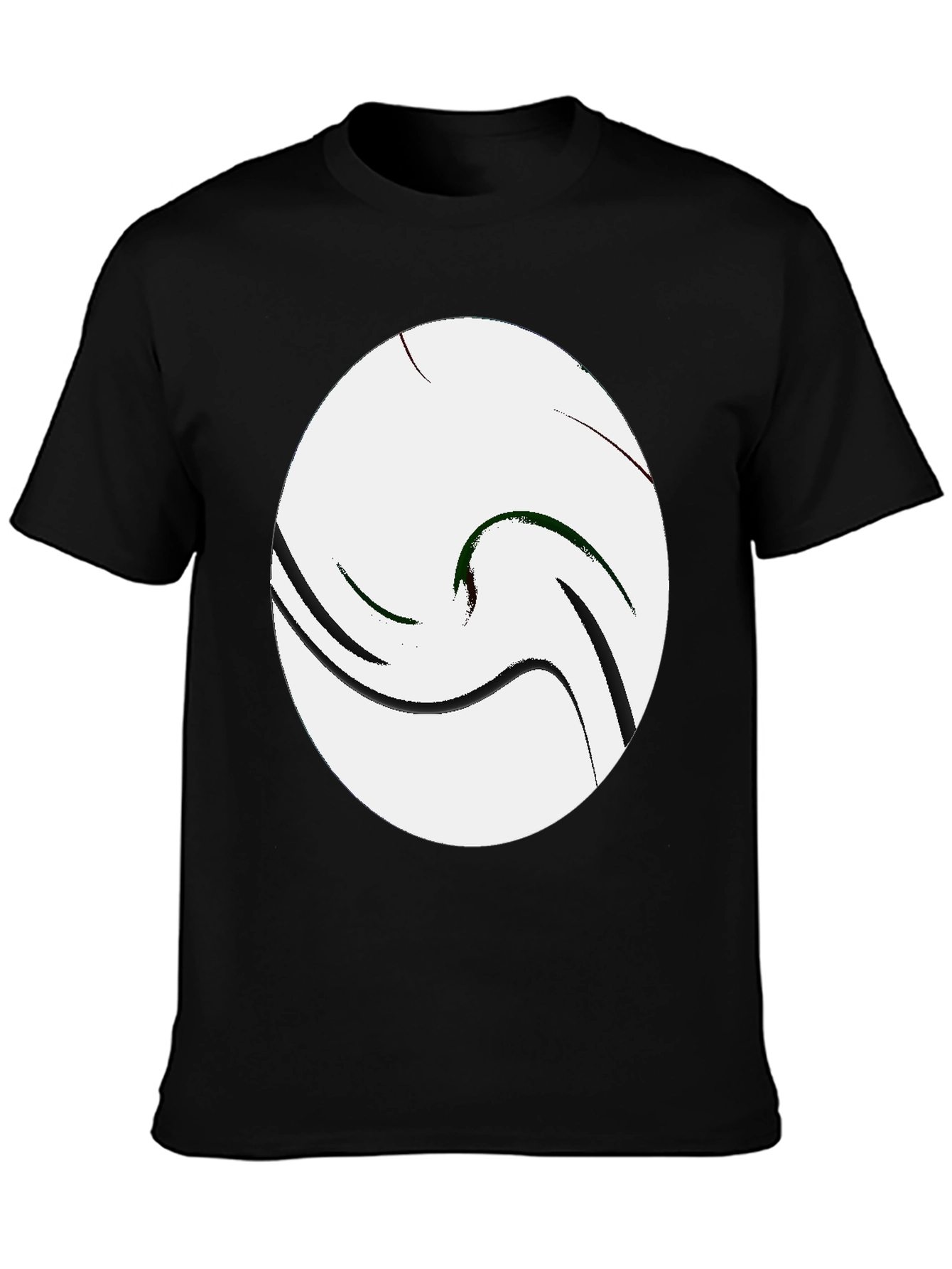 Abstract Swirl Graphic Tee - Casual Black T-Shirt