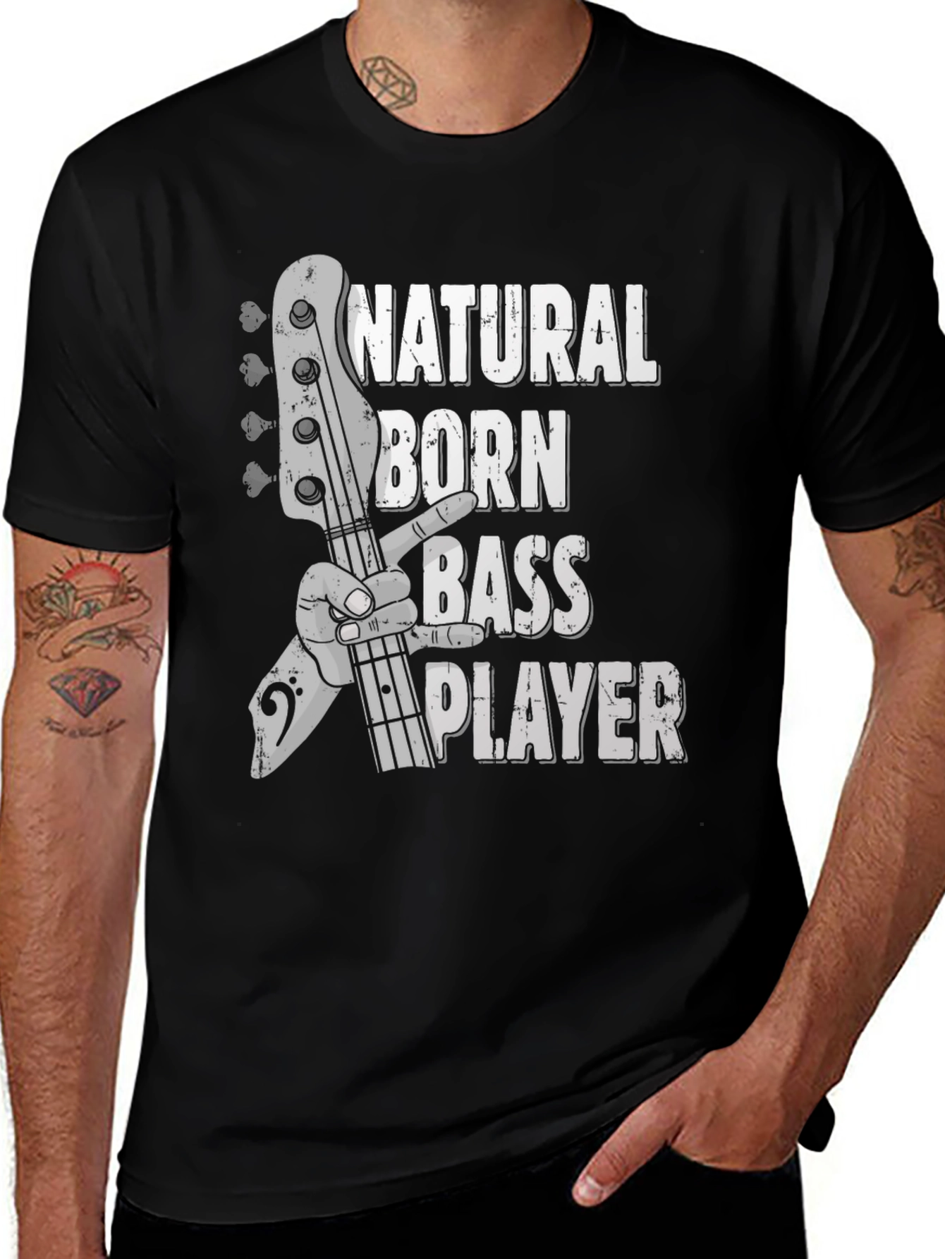 Natural Born Bass Player Graphic T-Shirt