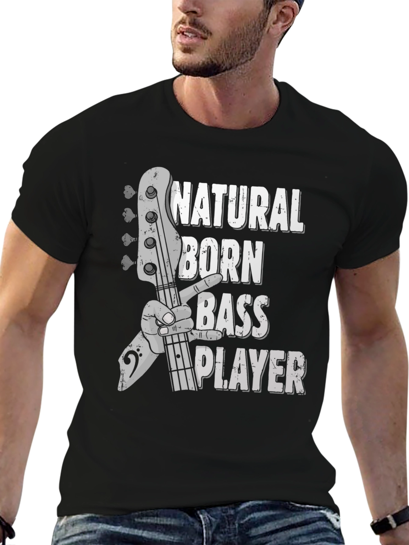 Natural Born Bass Player Graphic T-Shirt