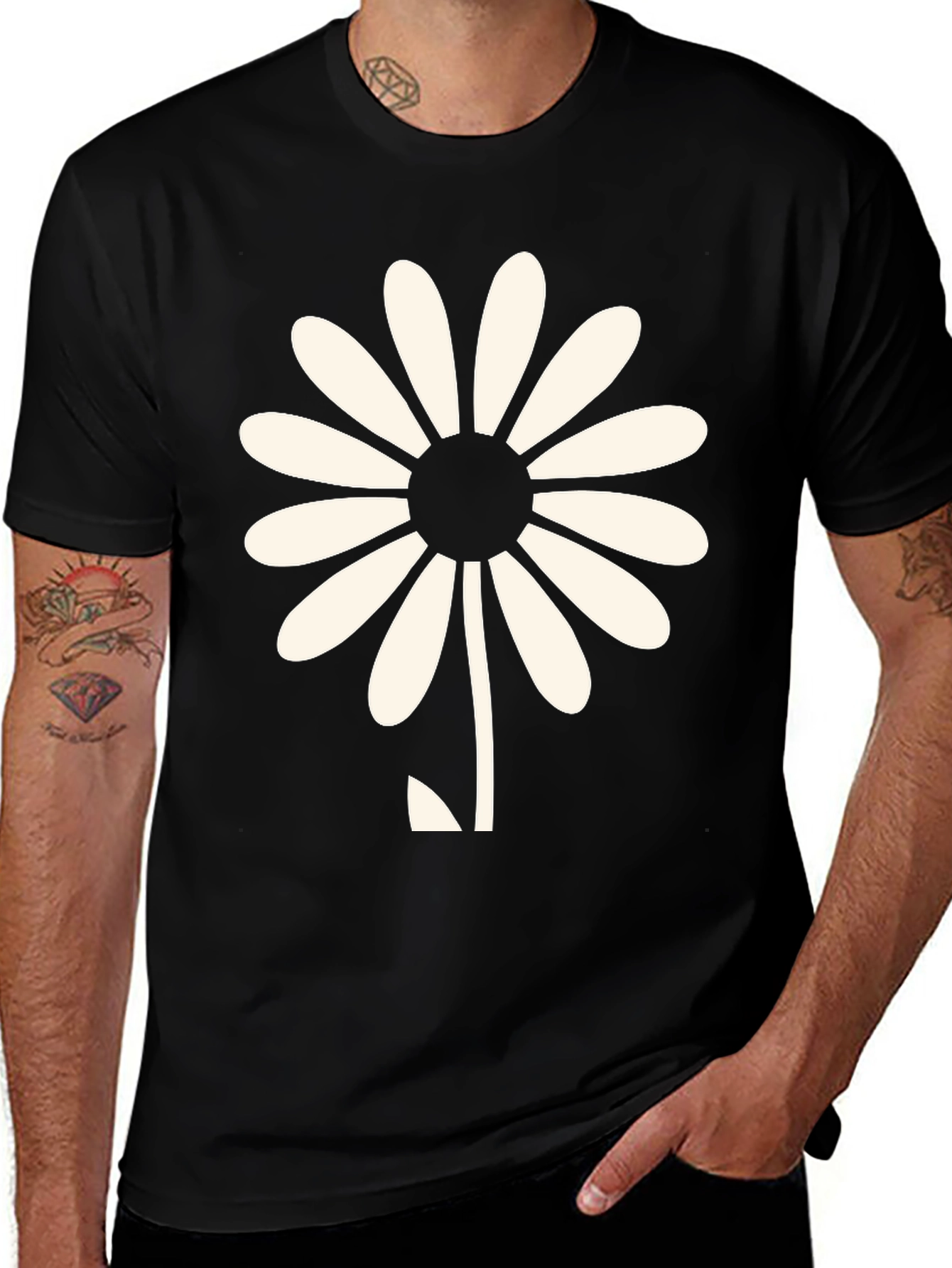 Daisy Graphic Black T-Shirt