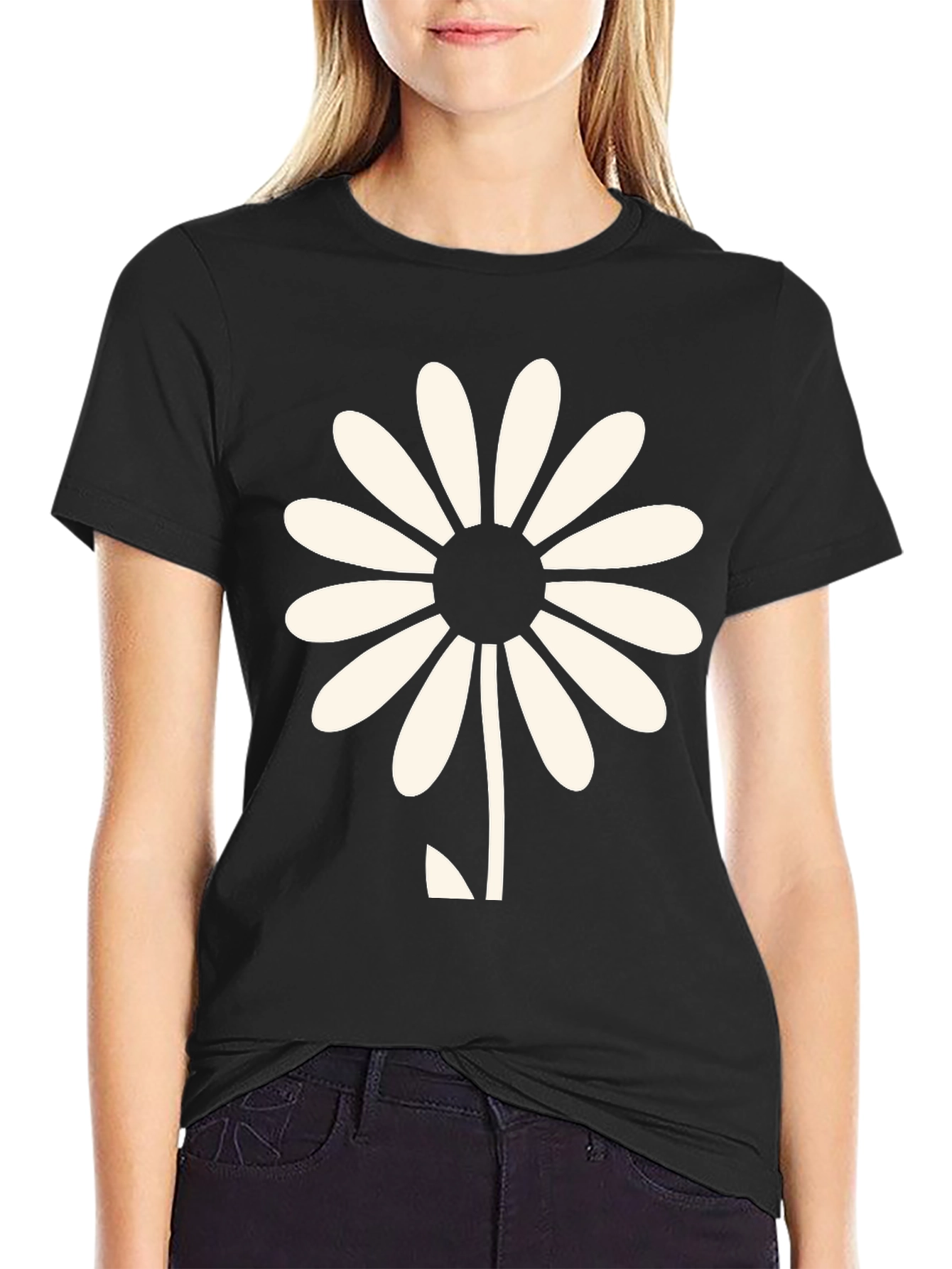 Daisy Graphic Black T-Shirt