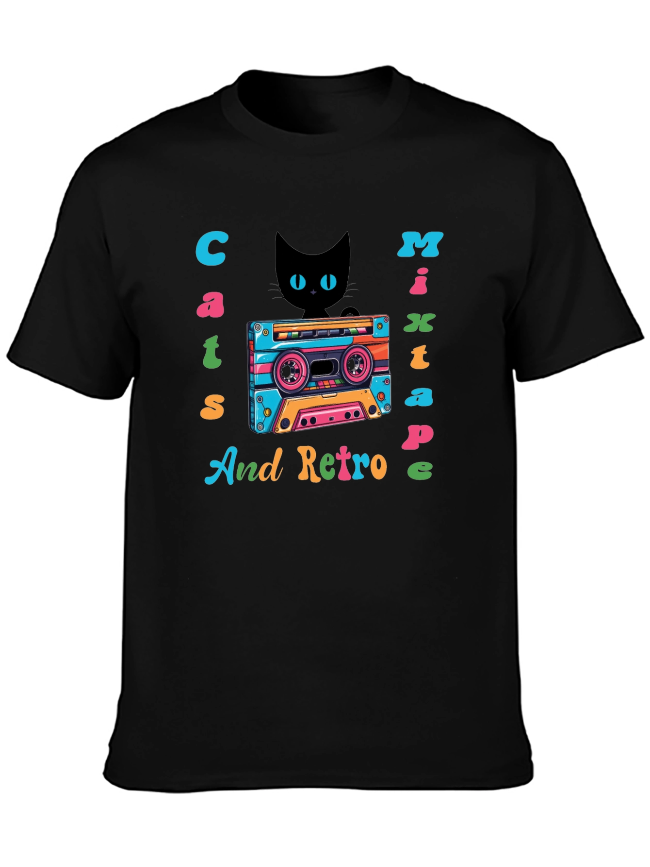 Cats Mixtape Retro Graphic Tee