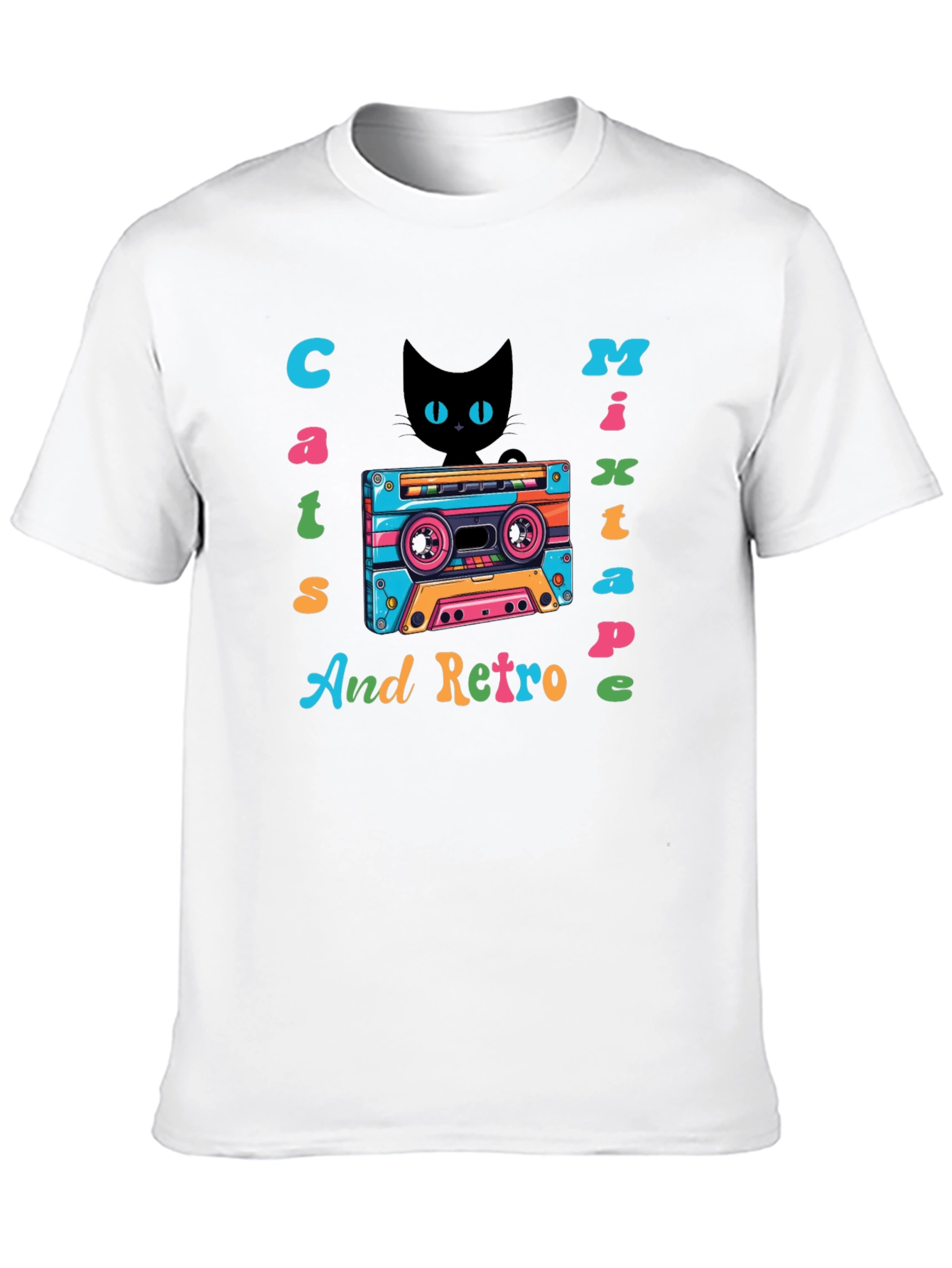 Cats Mixtape Retro Graphic Tee