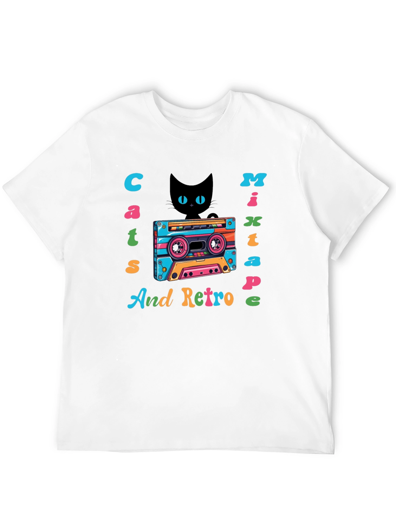 Cats Mixtape Retro Graphic Tee