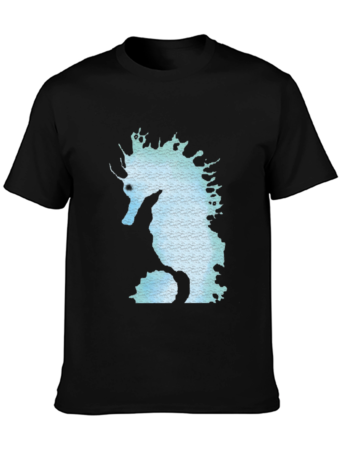 Seahorse Graphic Print Black T-Shirt