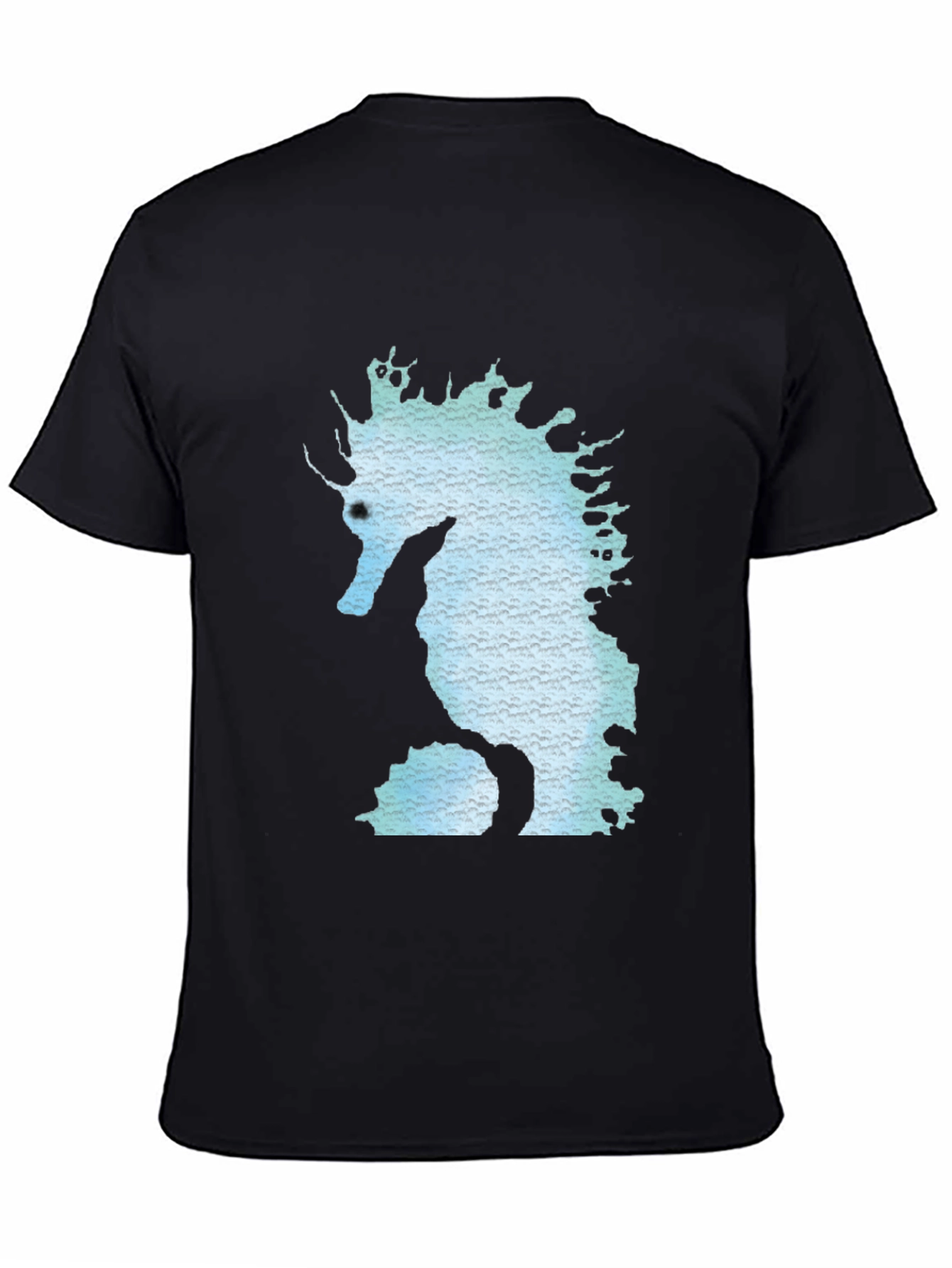 Seahorse Graphic Print Black T-Shirt