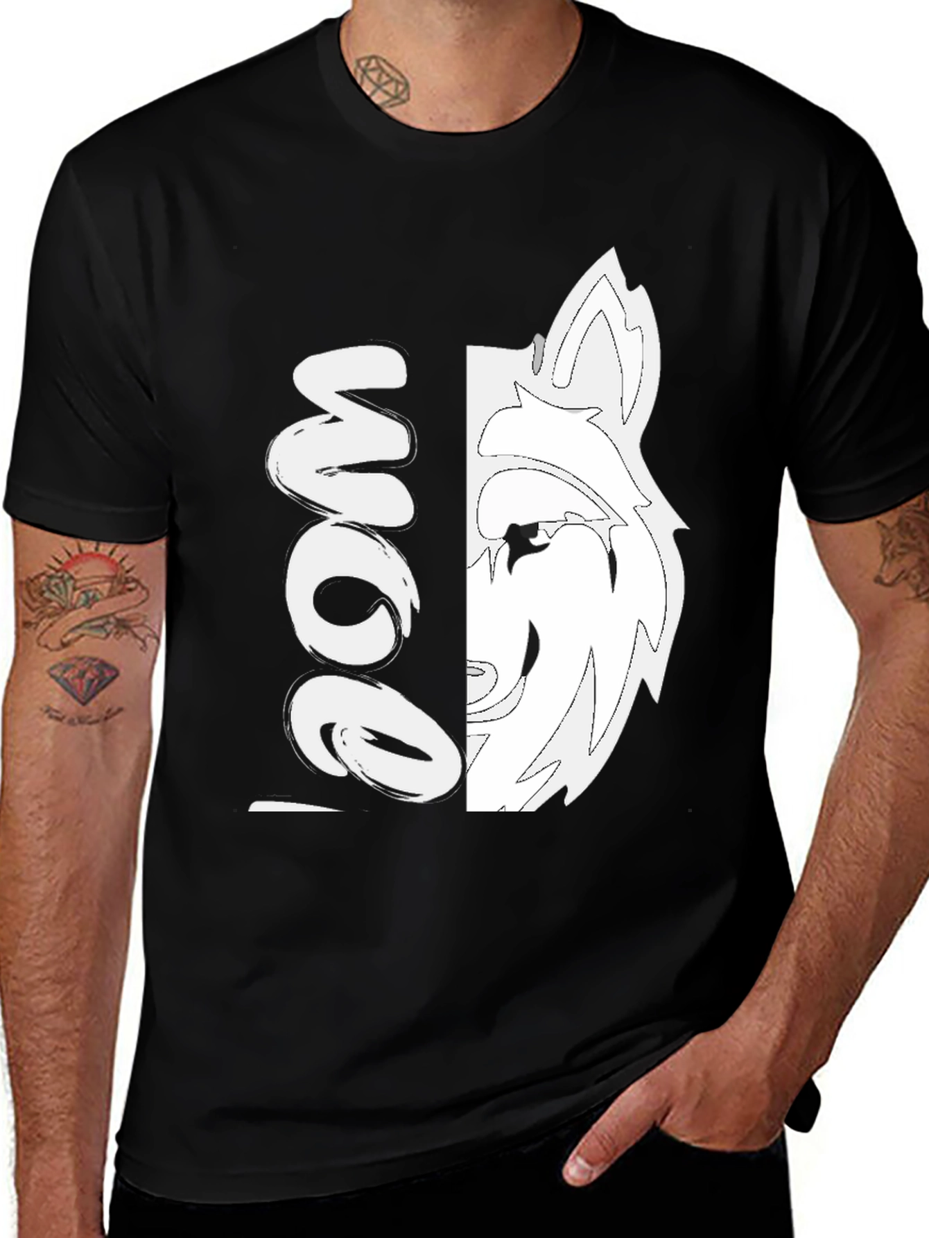 Wolf Moon Graphic Tee - Stylish Mens Black T-Shirt