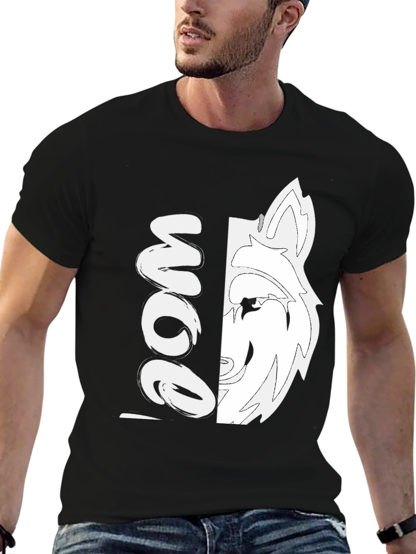 Wolf Moon Graphic Tee - Stylish Mens Black T-Shirt