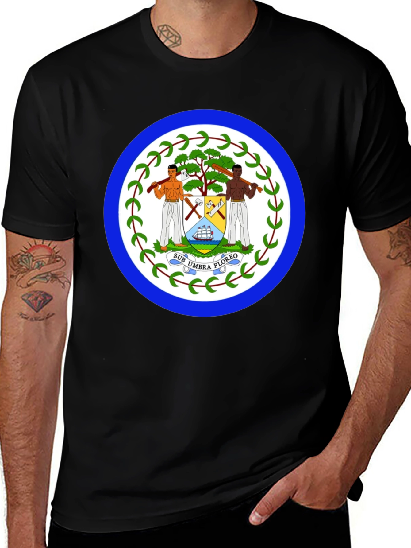 Belize Coat of Arms T-Shirt - Stylish Black Tee