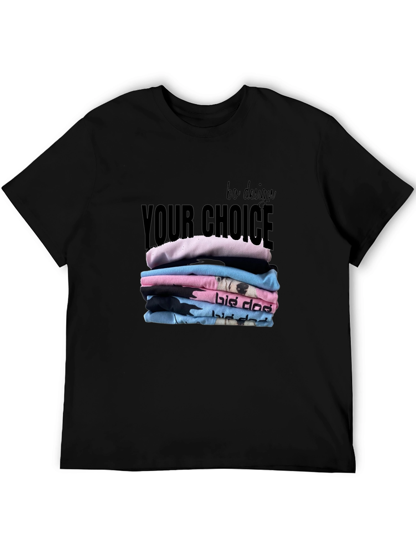 Stylish Black T-Shirt - Your Choice Design