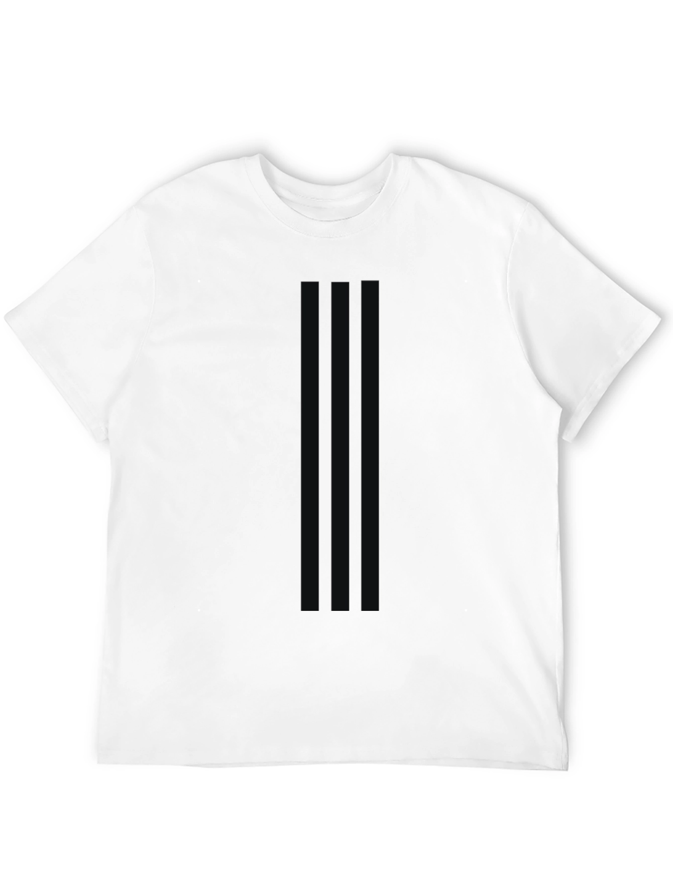 Mens Black Striped Crew Neck Tee