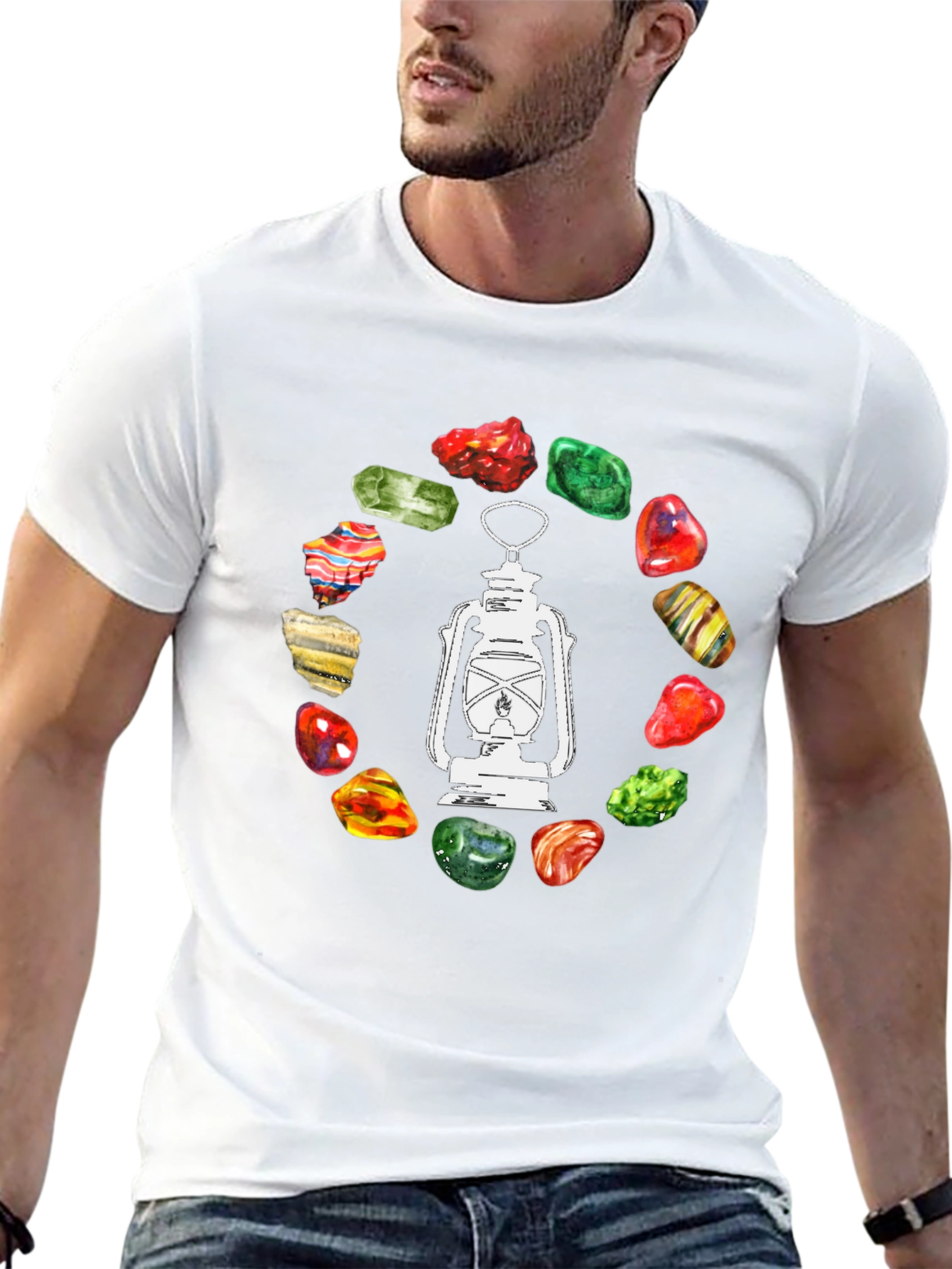 Gemstone Lantern Tee - Stylish Graphic T-Shirt