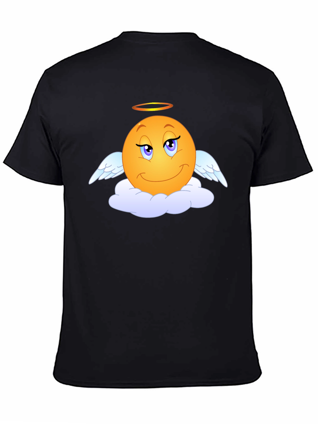 Angel Emoji Graphic Tee - Black T-Shirt