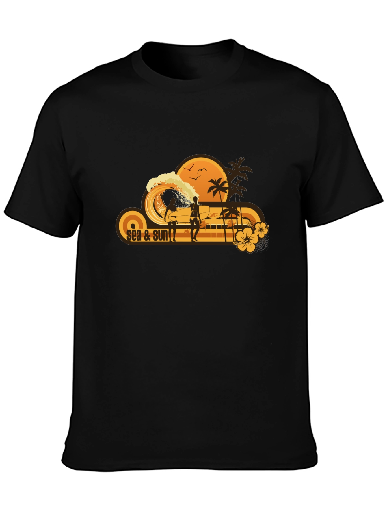 Sea & Sun Graphic T-Shirt Casual Summer Wear