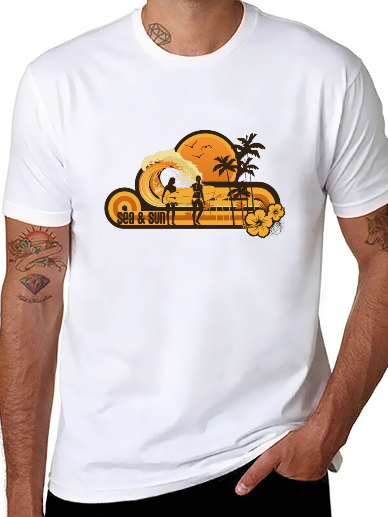 Sea & Sun Graphic T-Shirt Casual Summer Wear