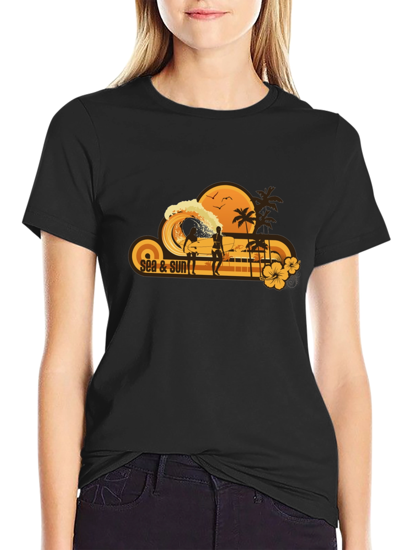 Sea & Sun Graphic T-Shirt Casual Summer Wear