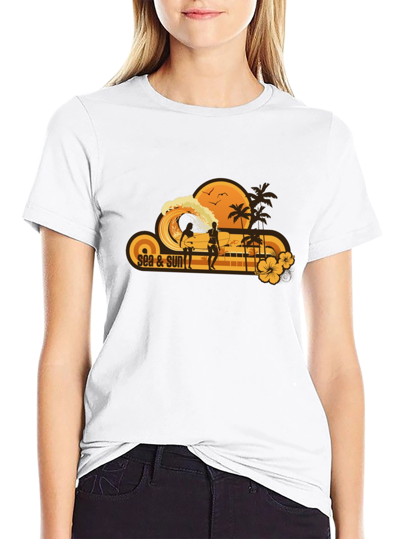Sea & Sun Graphic T-Shirt Casual Summer Wear