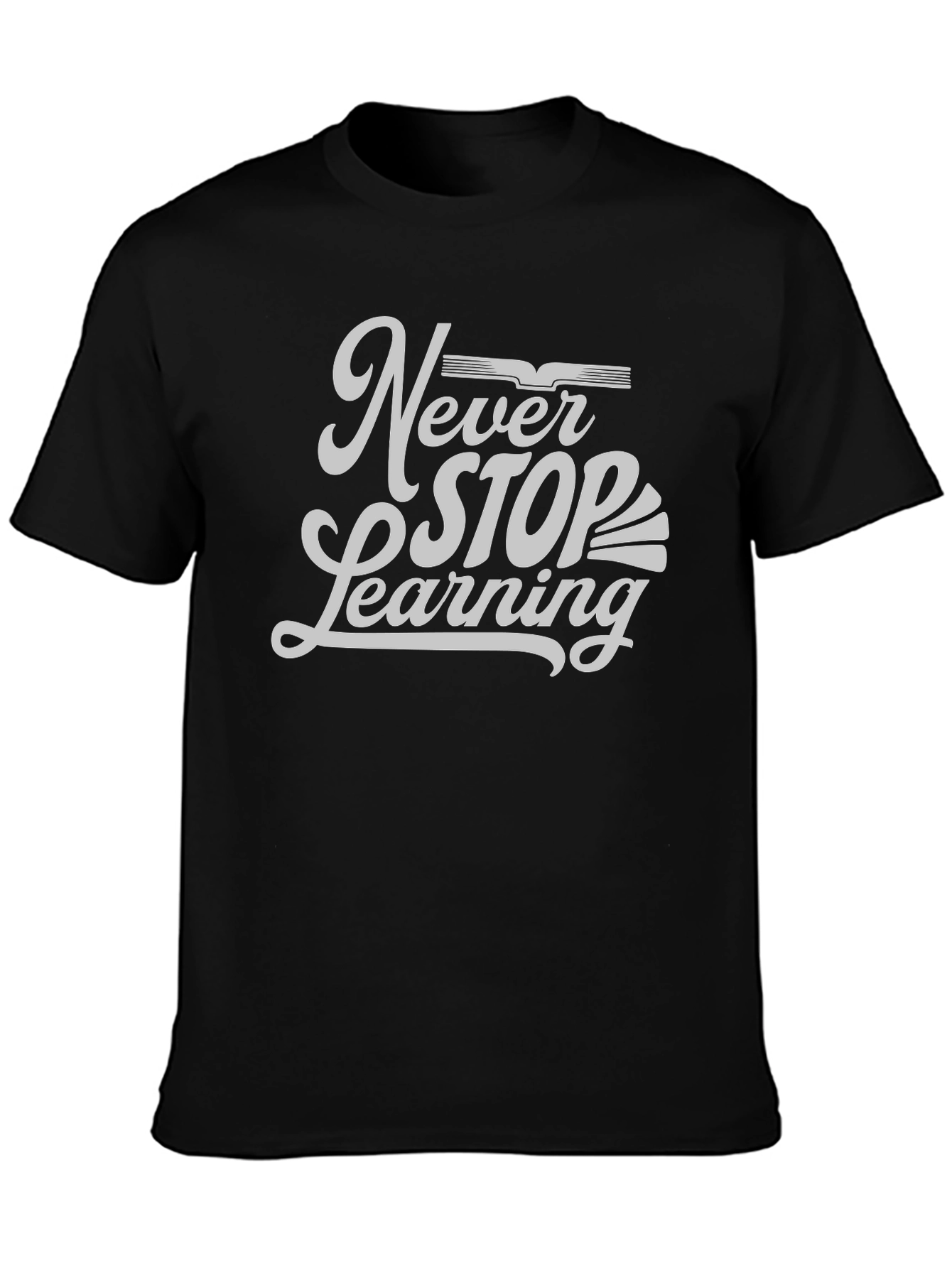 Never Stop Learning Graphic Tee - Black