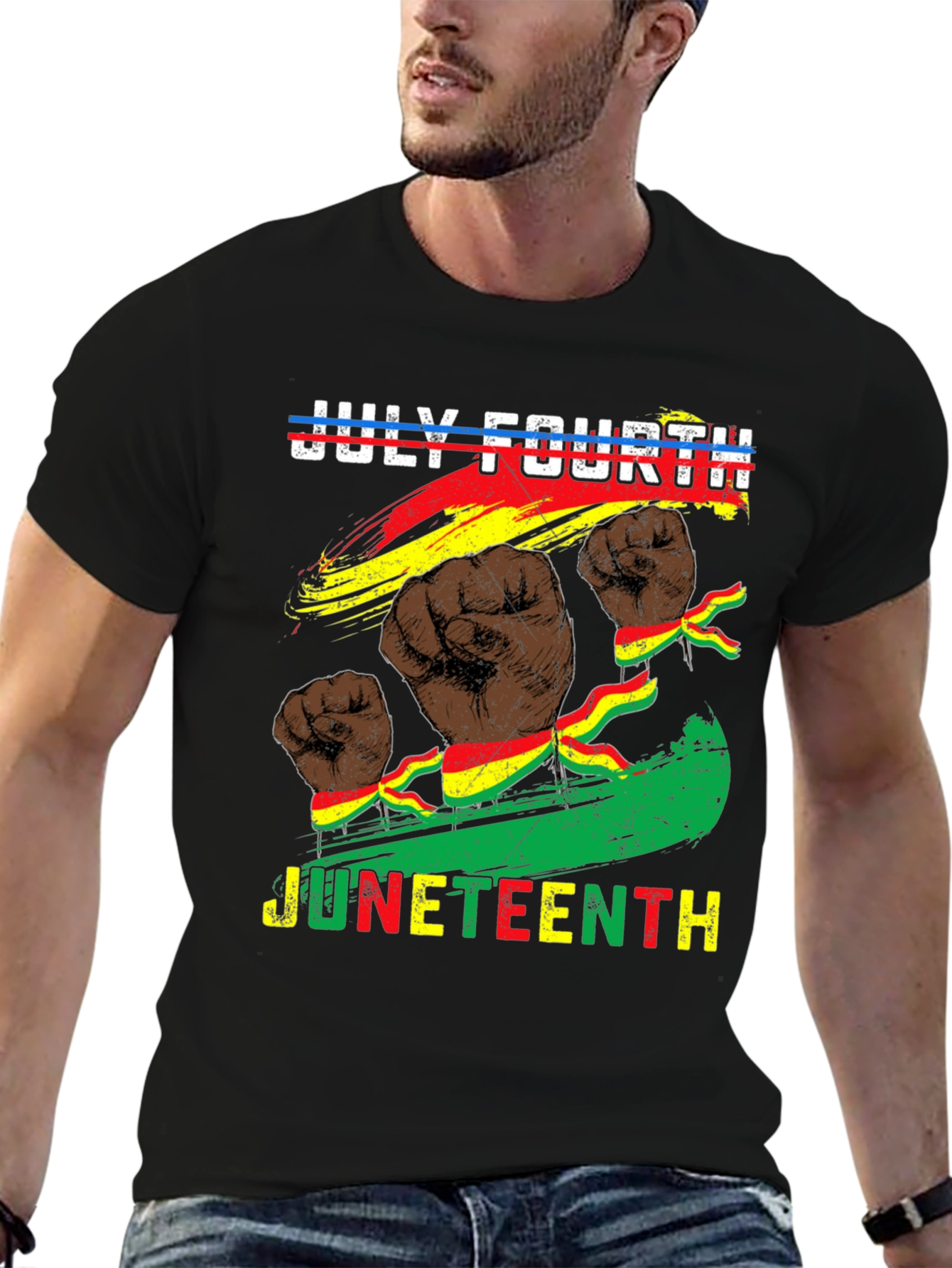 July Fourth Juneteenth Fist T-Shirt