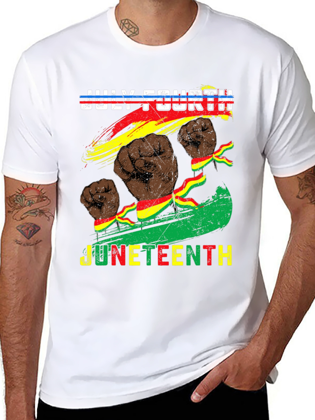 July Fourth Juneteenth Fist T-Shirt