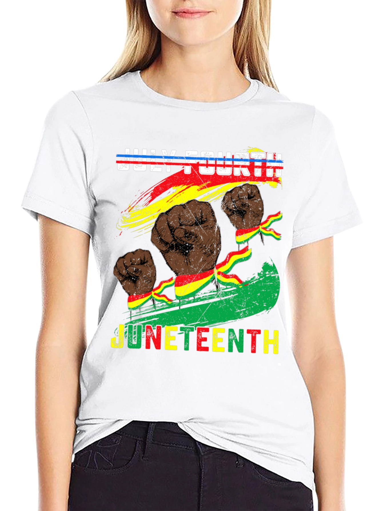 July Fourth Juneteenth Fist T-Shirt