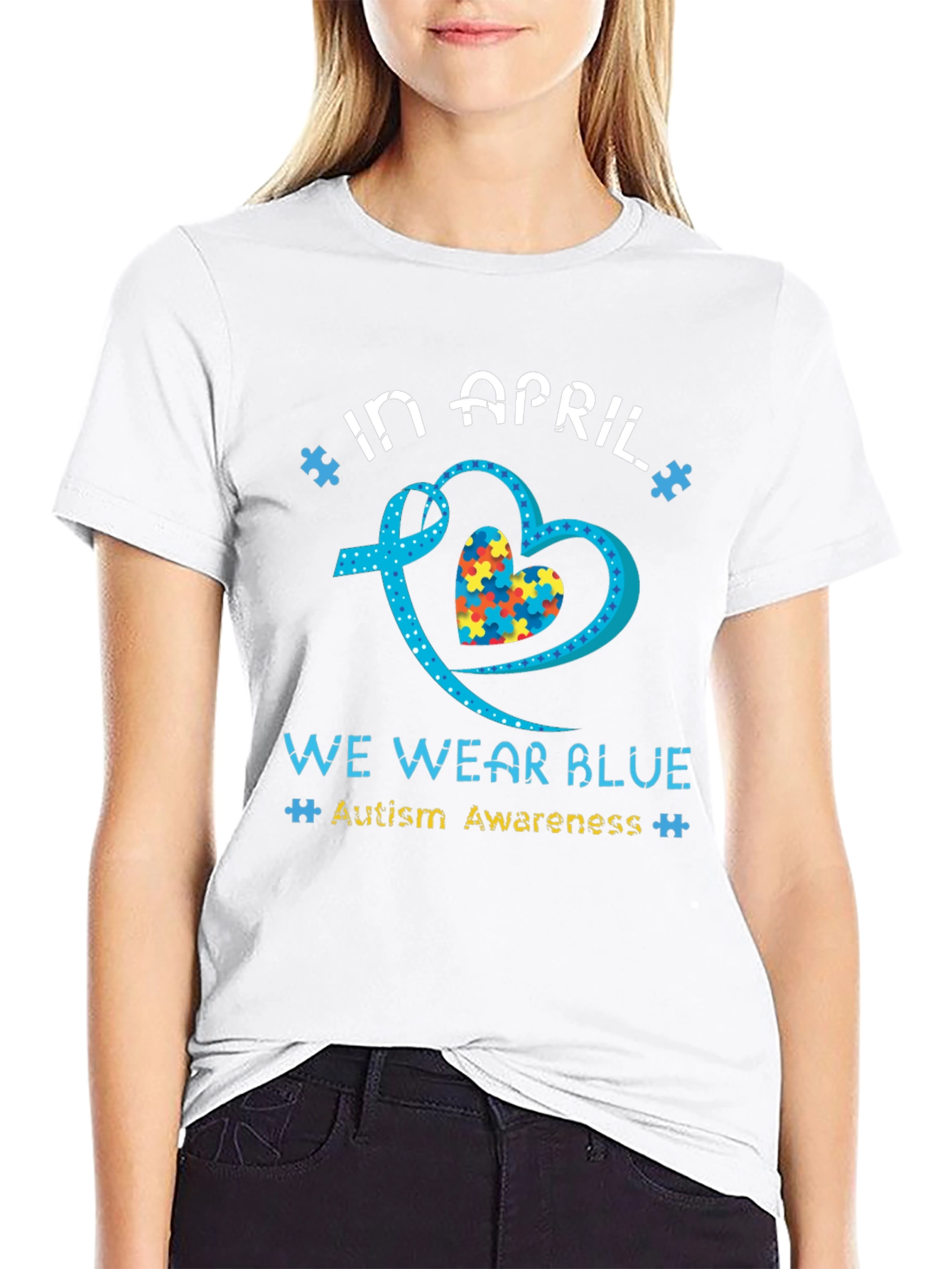 Autism Awareness T-Shirt - In April We Wear Blue
