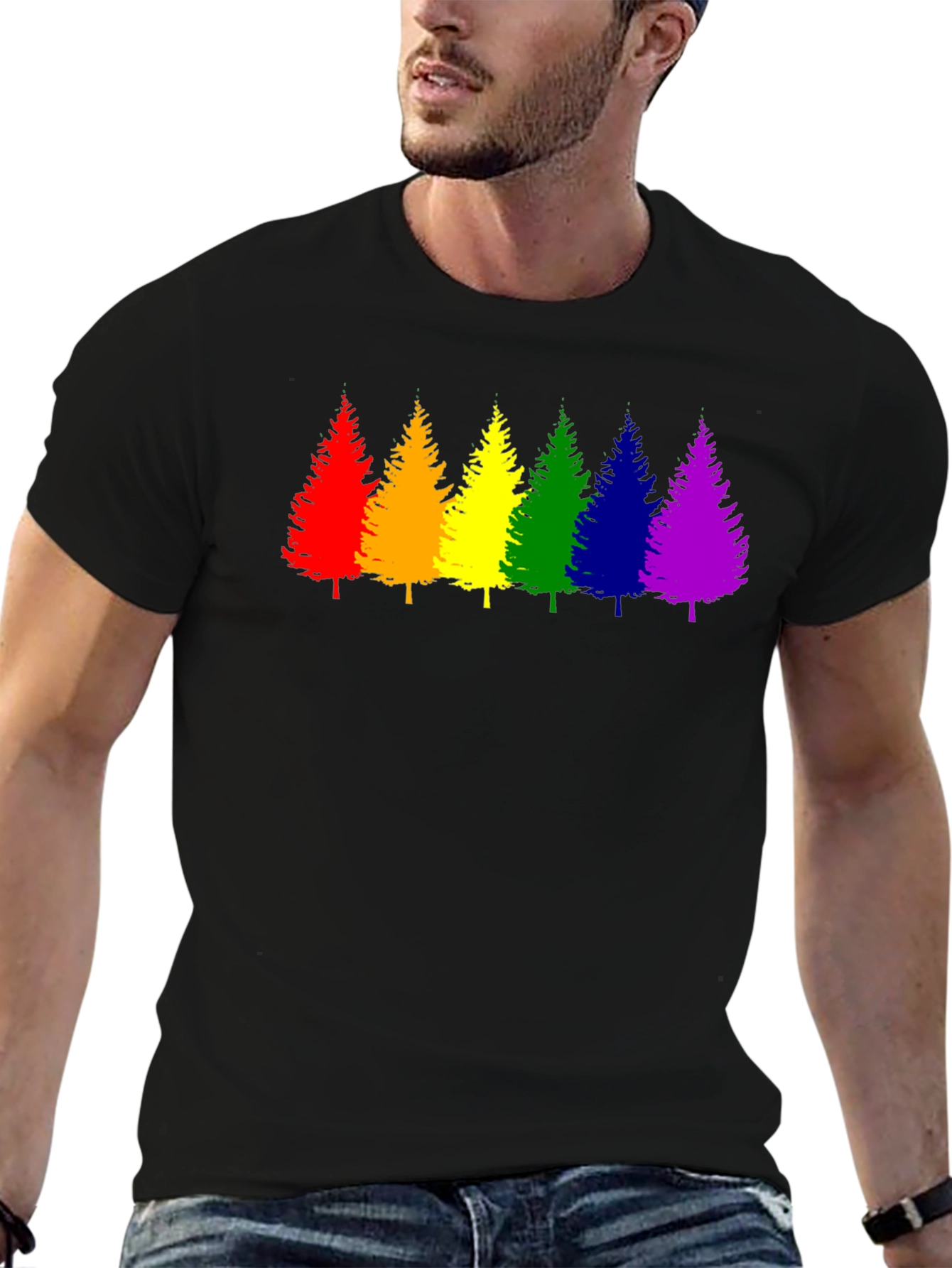 Rainbow Trees Graphic T-Shirt - Pride Style