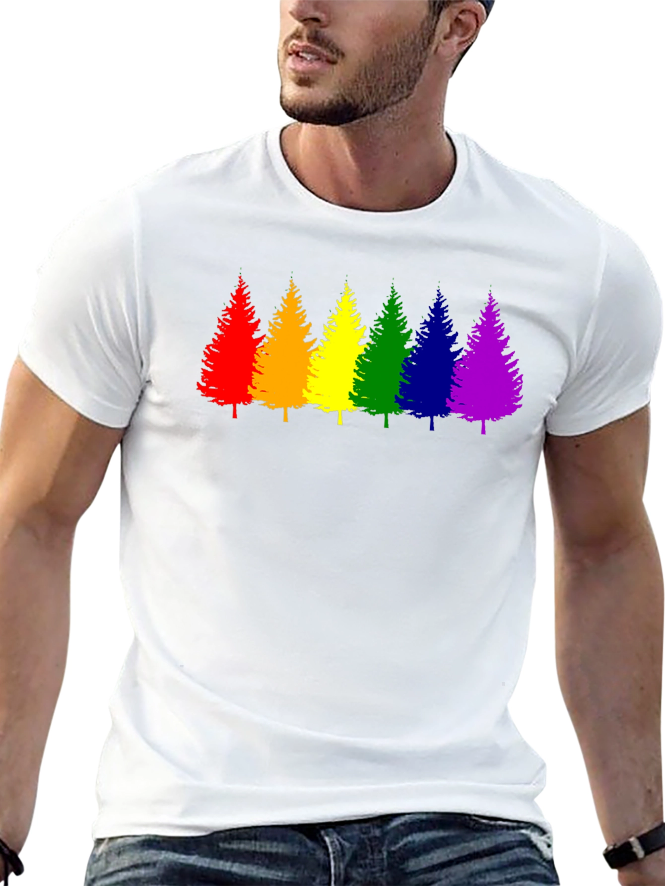 Rainbow Trees Graphic T-Shirt - Pride Style