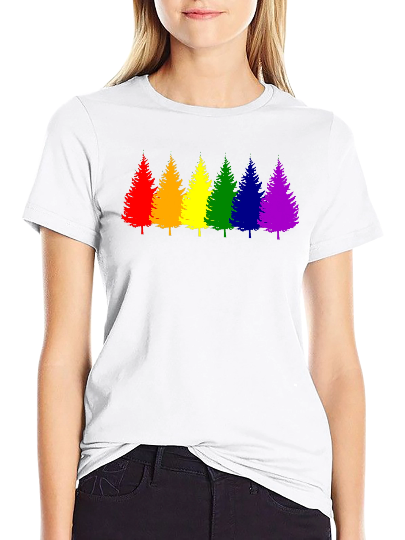 Rainbow Trees Graphic T-Shirt - Pride Style