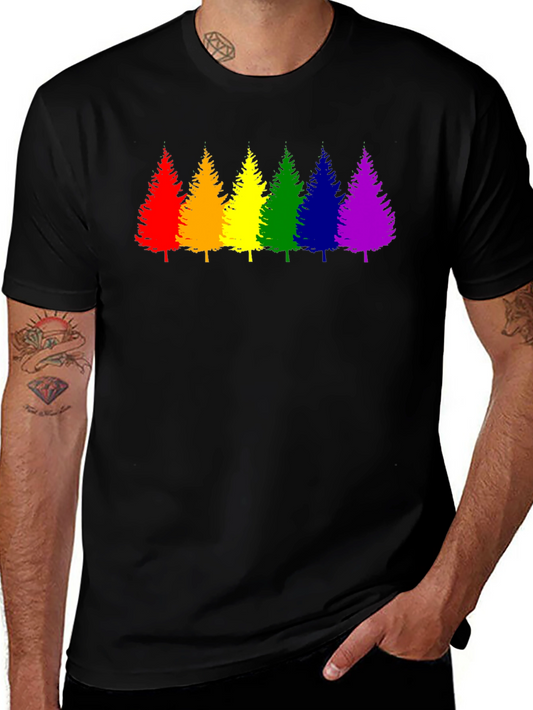 Rainbow Trees Graphic T-Shirt - Pride Style