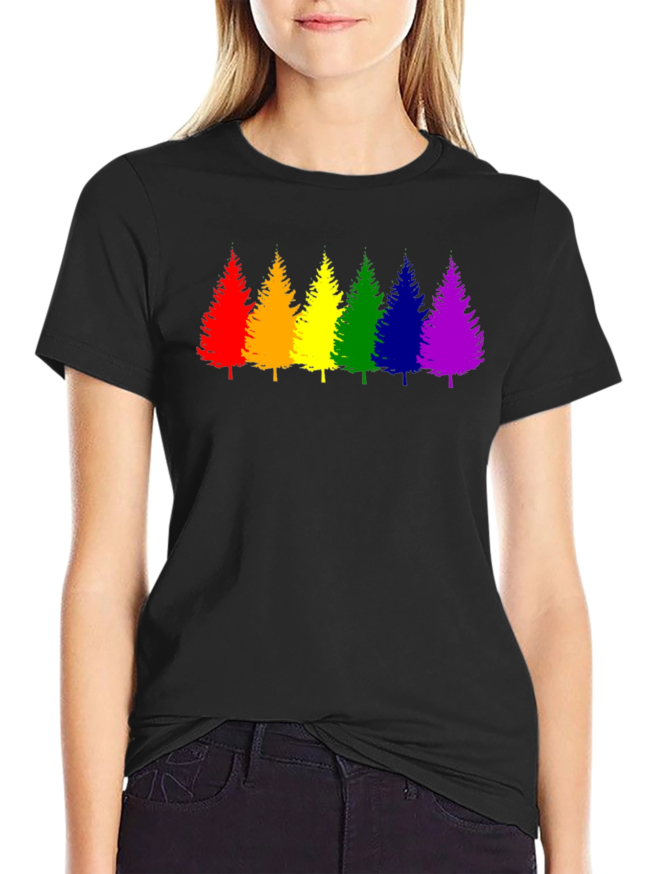 Rainbow Trees Graphic T-Shirt - Pride Style