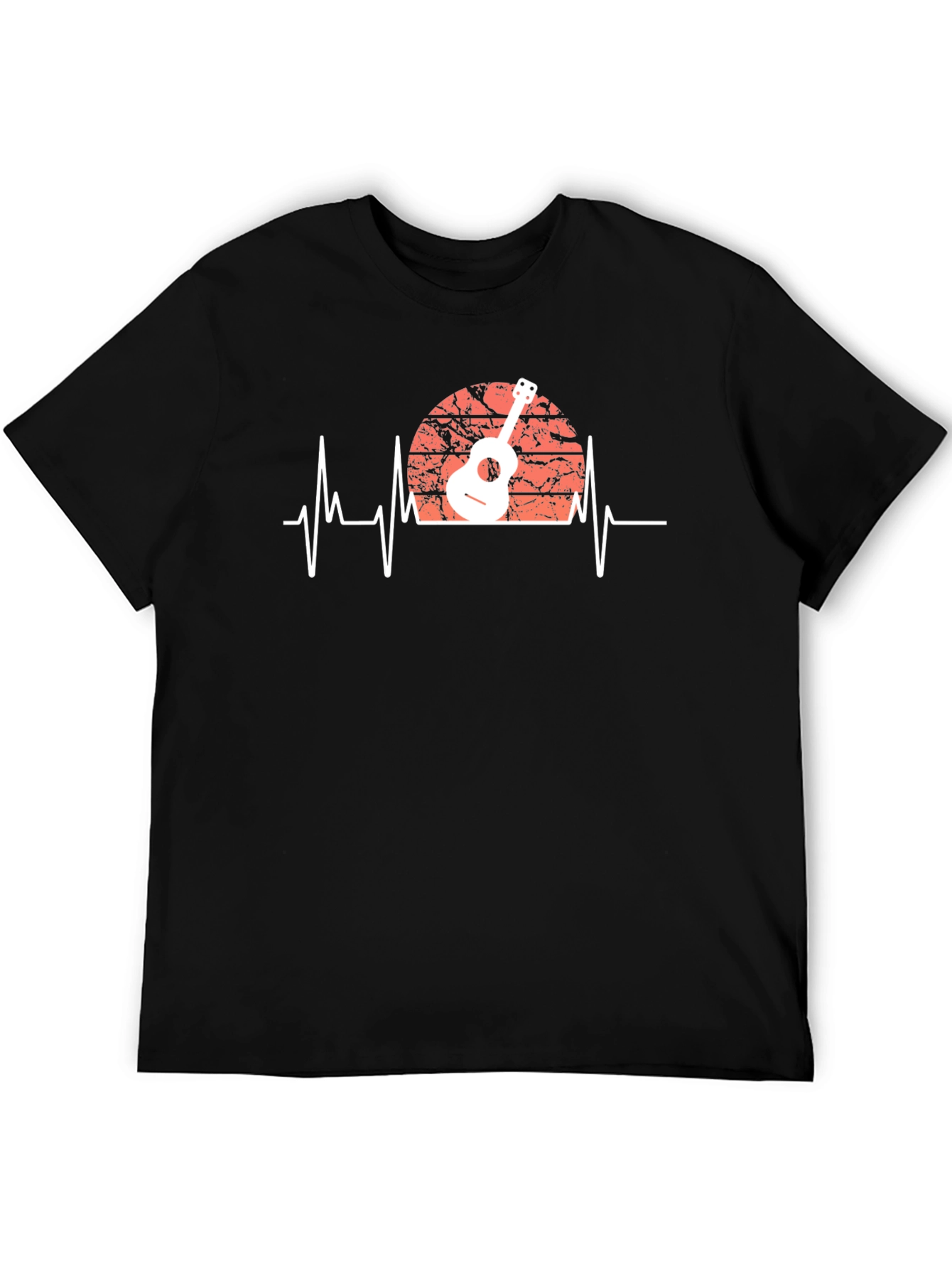 Guitar Heartbeat Graphic Tee - Musician Style