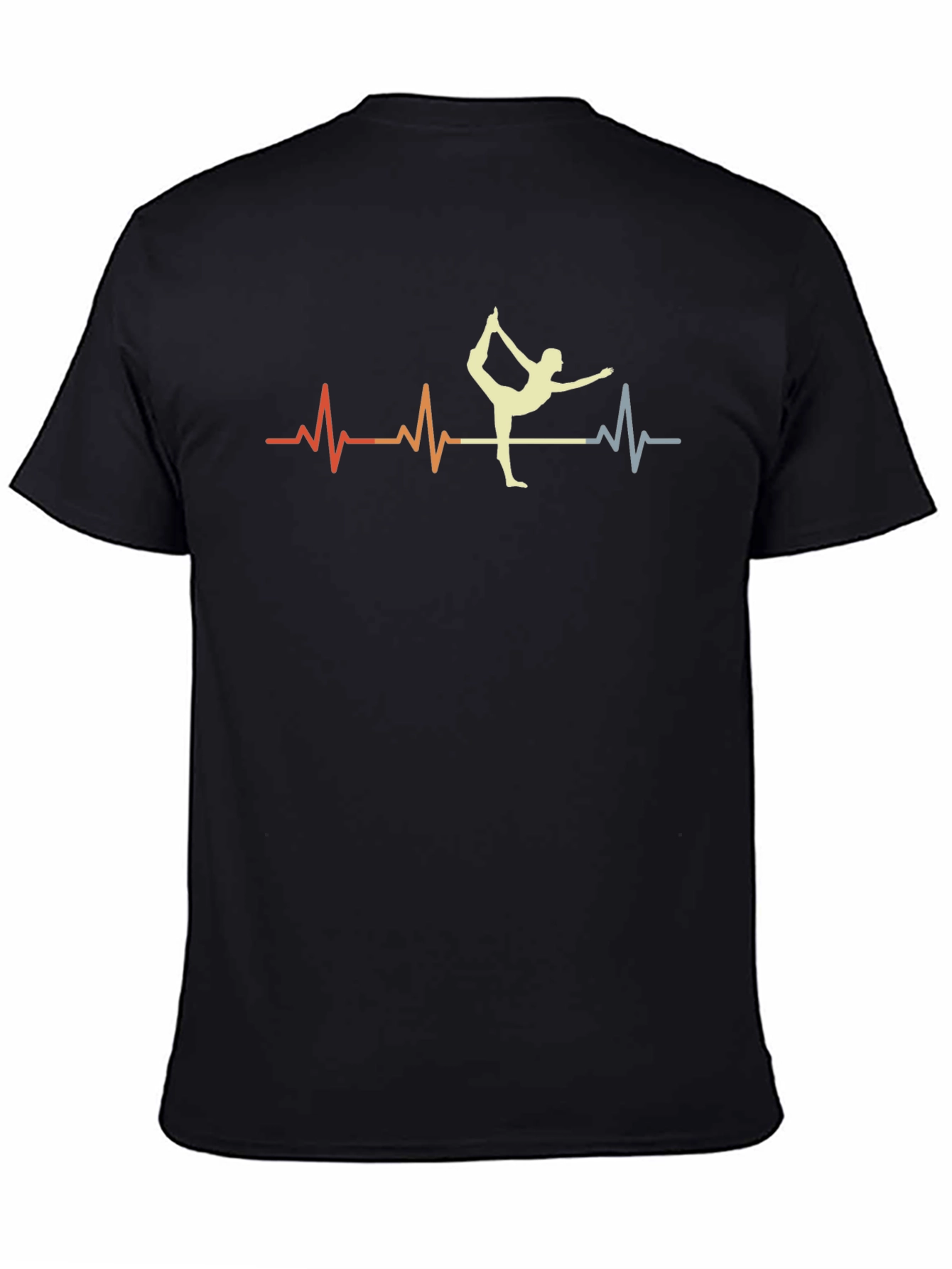 Yoga Heartbeat Graphic T-Shirt - Black