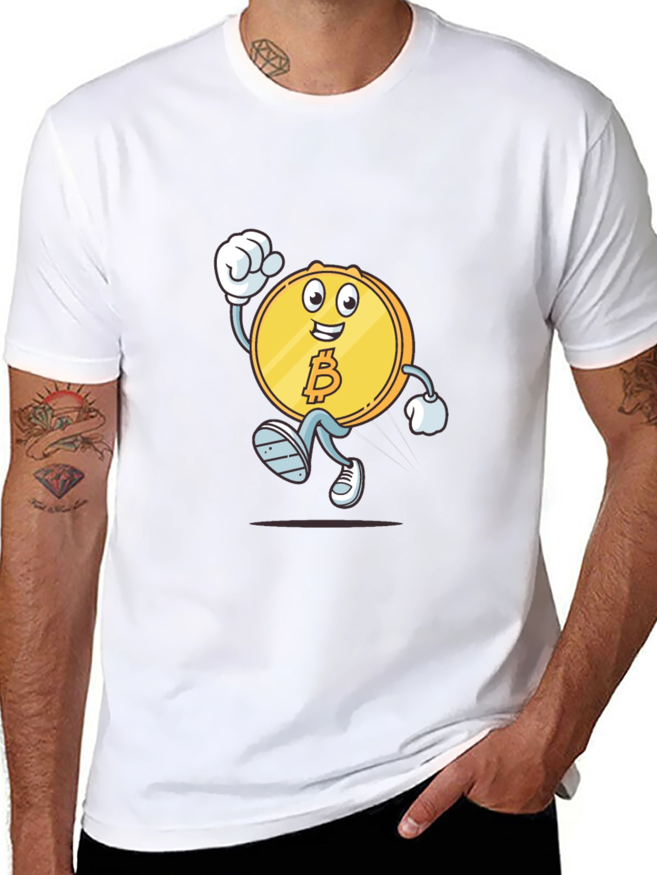 Bitcoin Cartoon Black T-Shirt