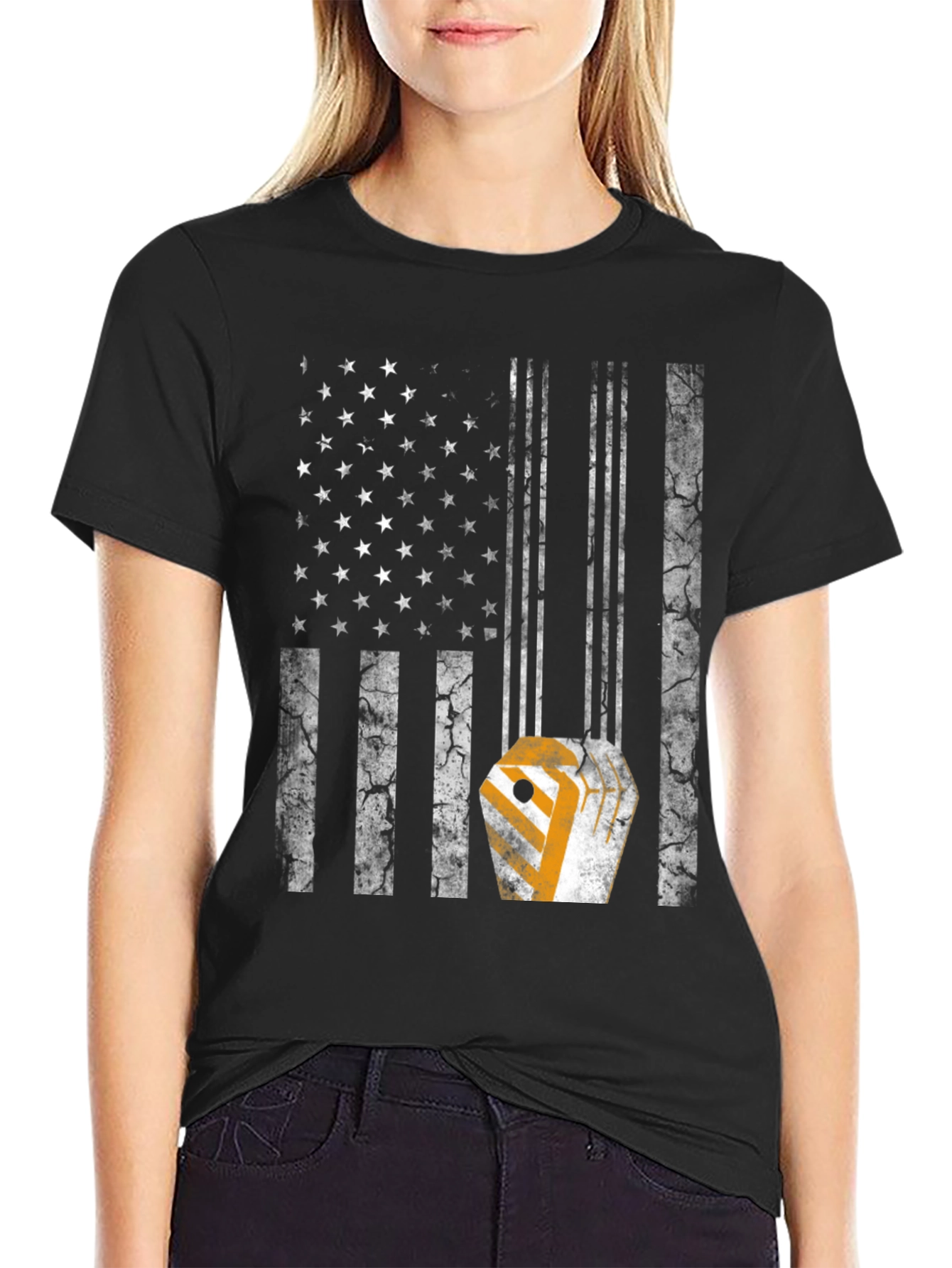 American Flag Lineman T-Shirt - USA Pride