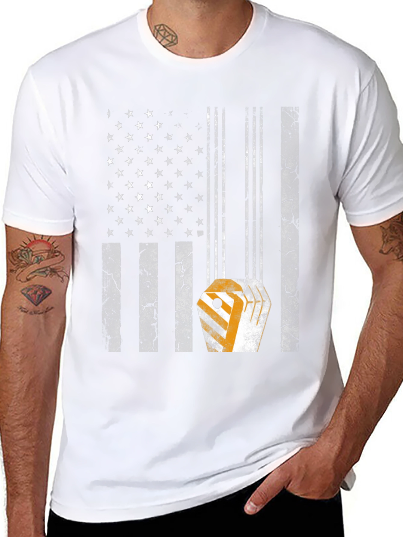 American Flag Lineman T-Shirt - USA Pride