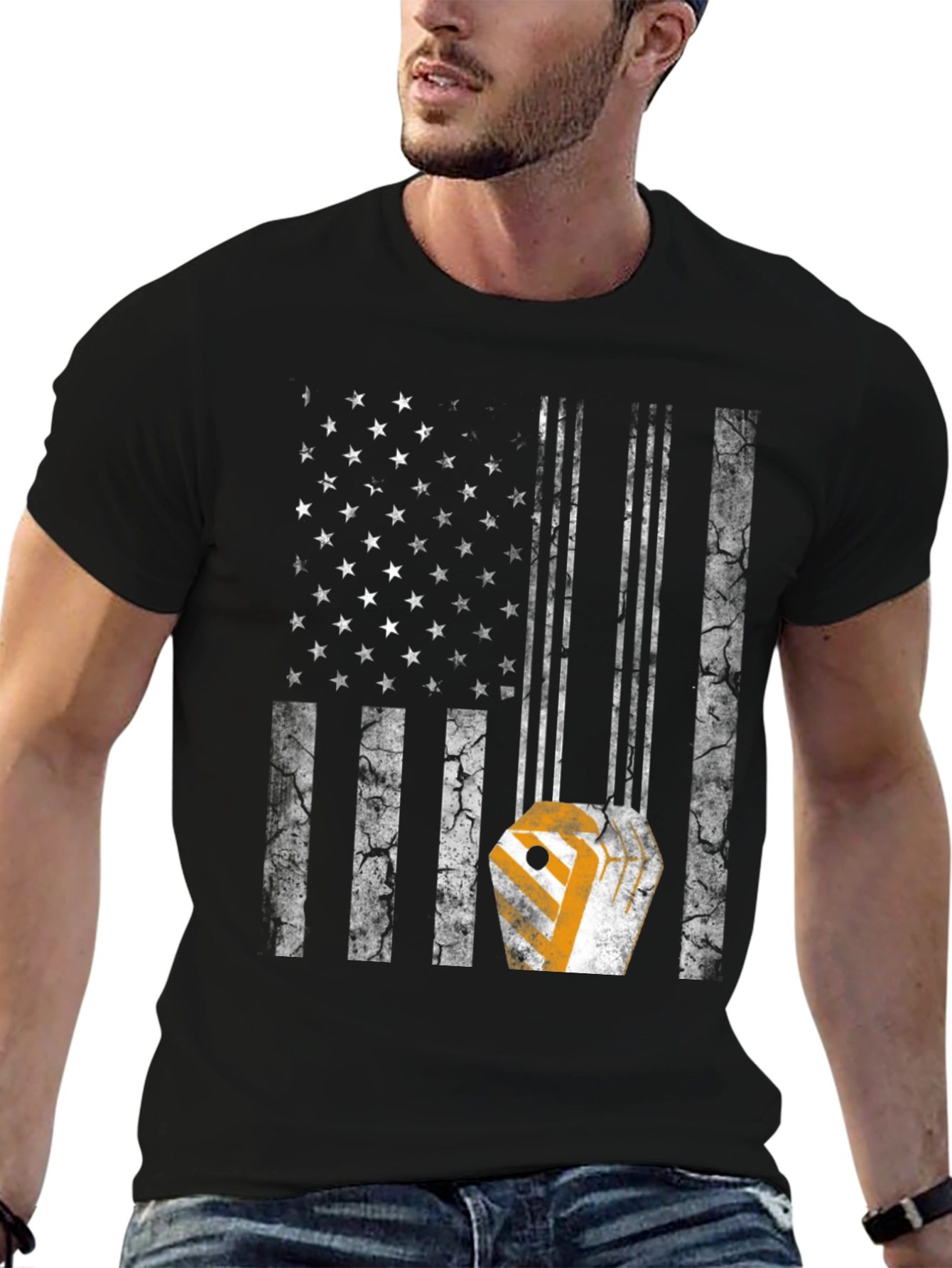 American Flag Lineman T-Shirt - USA Pride