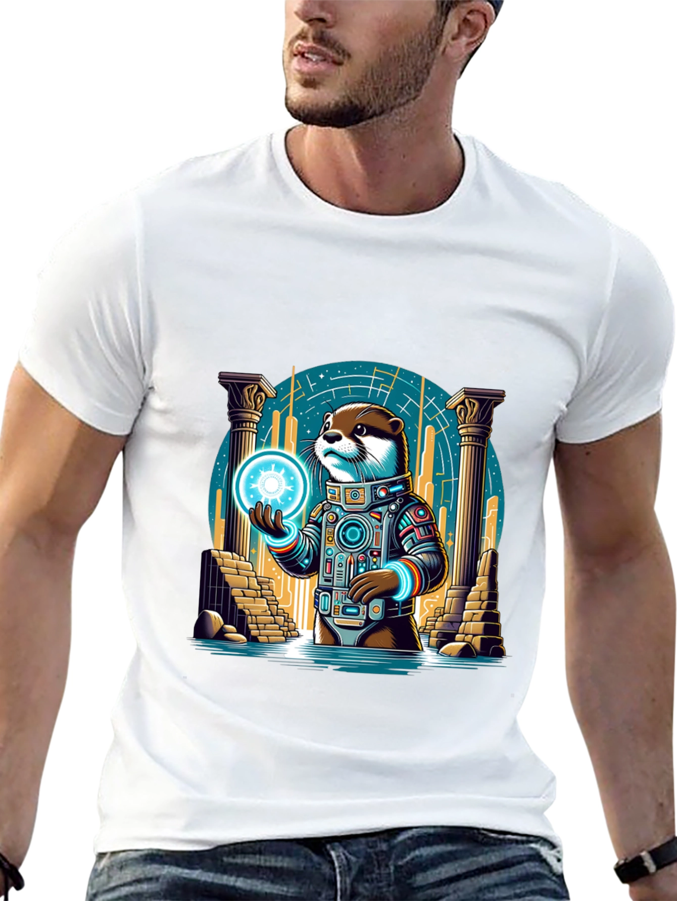 Cosmic Otter Graphic Tee - Black