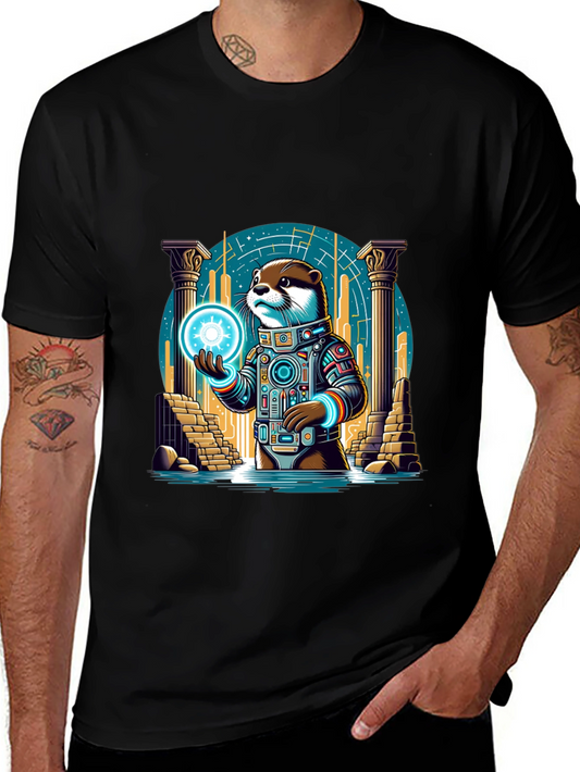 Cosmic Otter Graphic Tee - Black