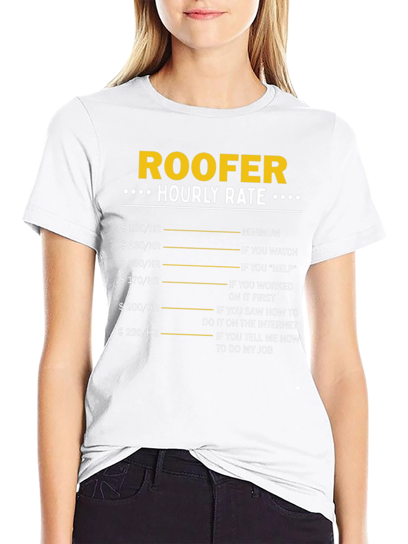 Roofer Hourly Rate Funny T-Shirt