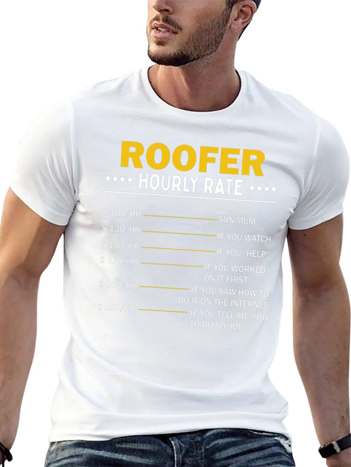 Roofer Hourly Rate Funny T-Shirt