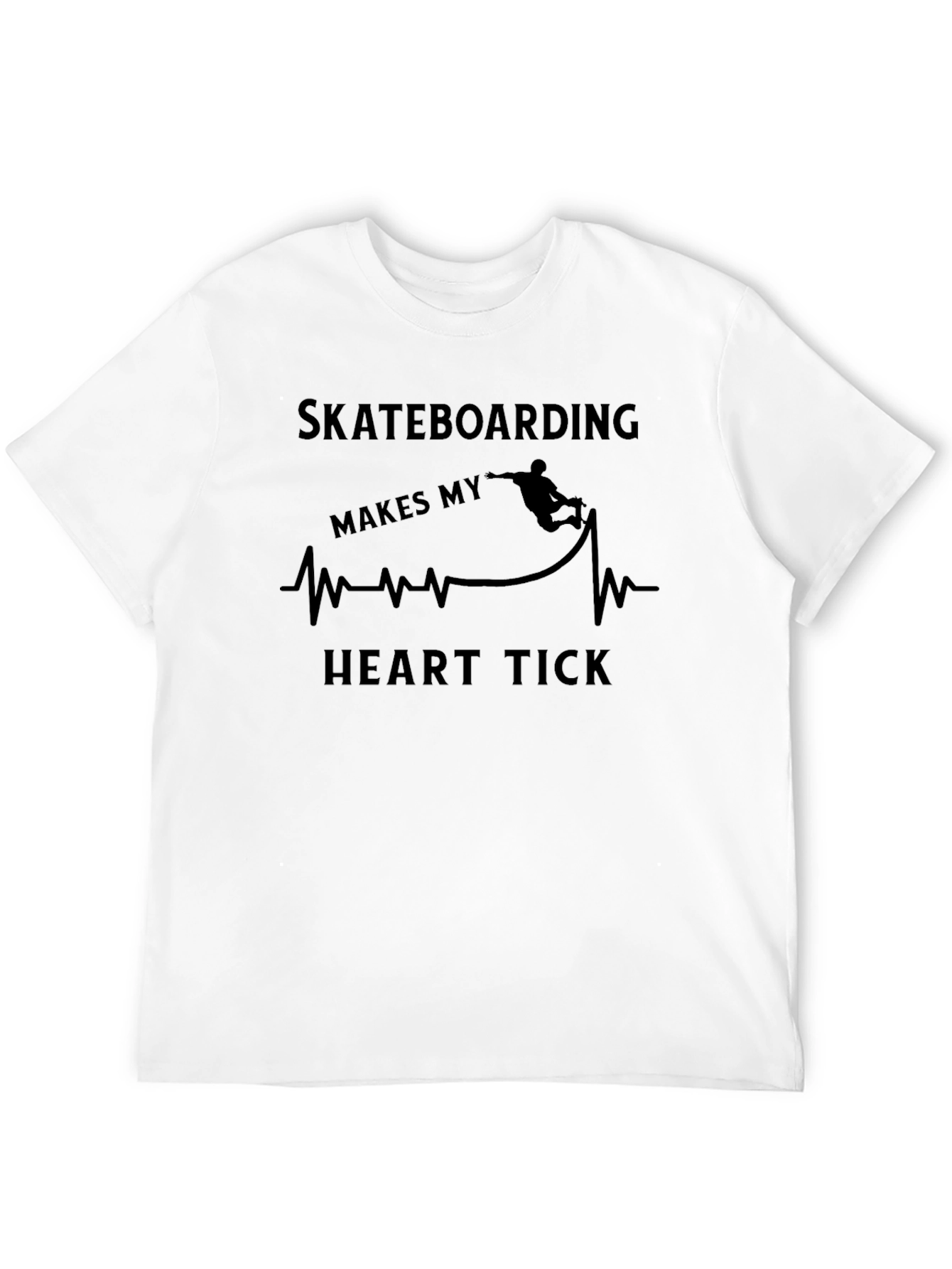 Skateboarding Heartbeat Tee - Passionate Skater Shirt