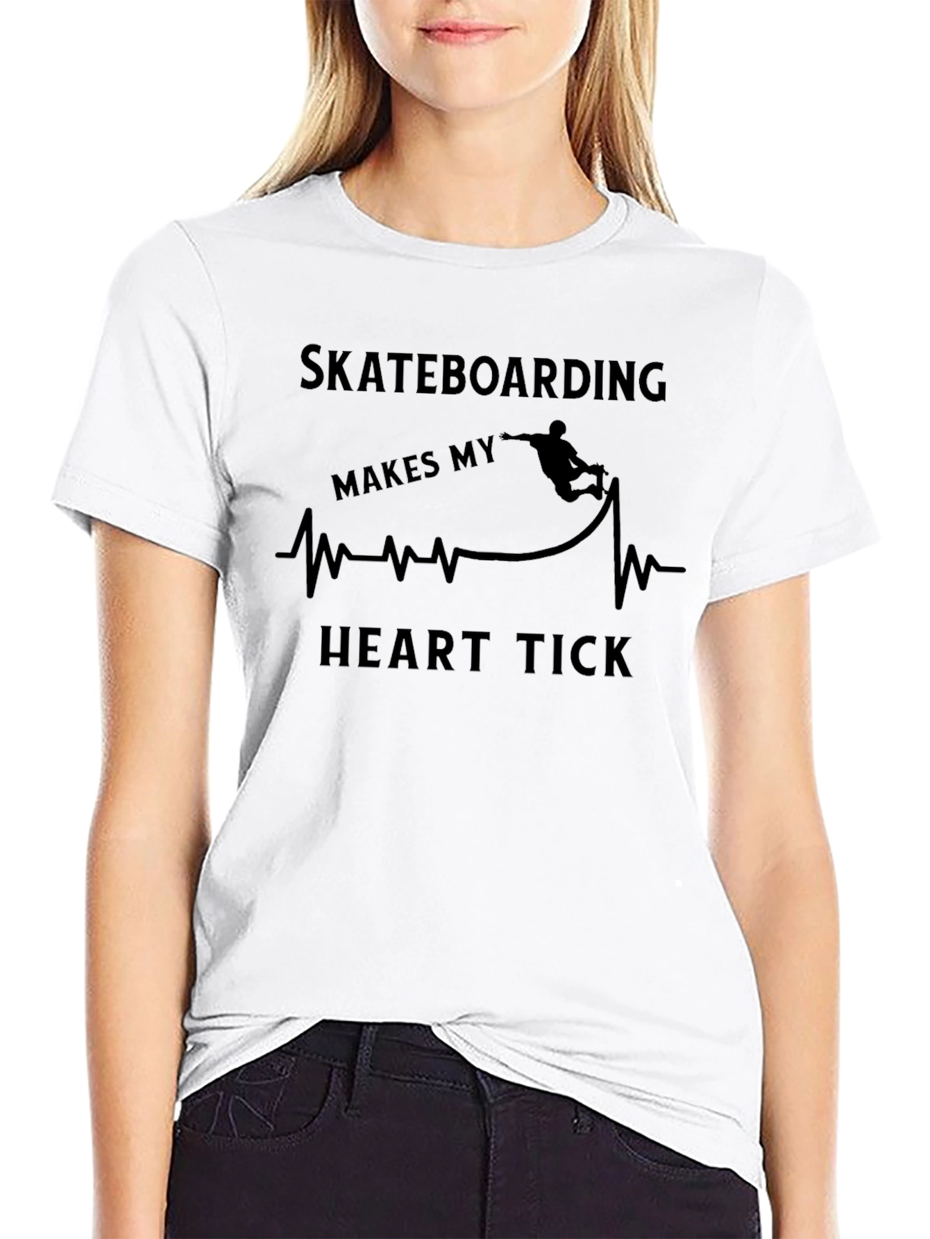 Skateboarding Heartbeat Tee - Passionate Skater Shirt